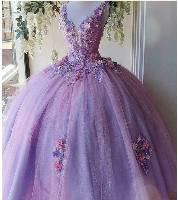 A Line Tulle Long Lace Evening Dress Prom Dress