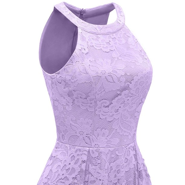 Women's Halter Hi-Lo Floral Christmas Lace Party Dresses
