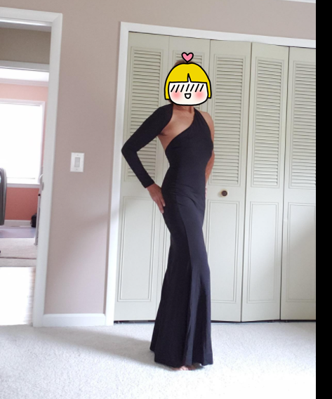 Women's sexy elegant one-shoulder open back evening dress long dress