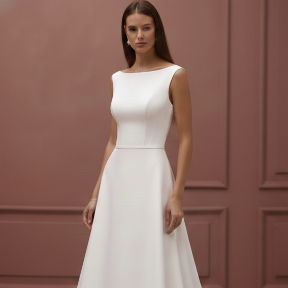 Casual White Wedding Dress Simple Long Floor Length Sundress