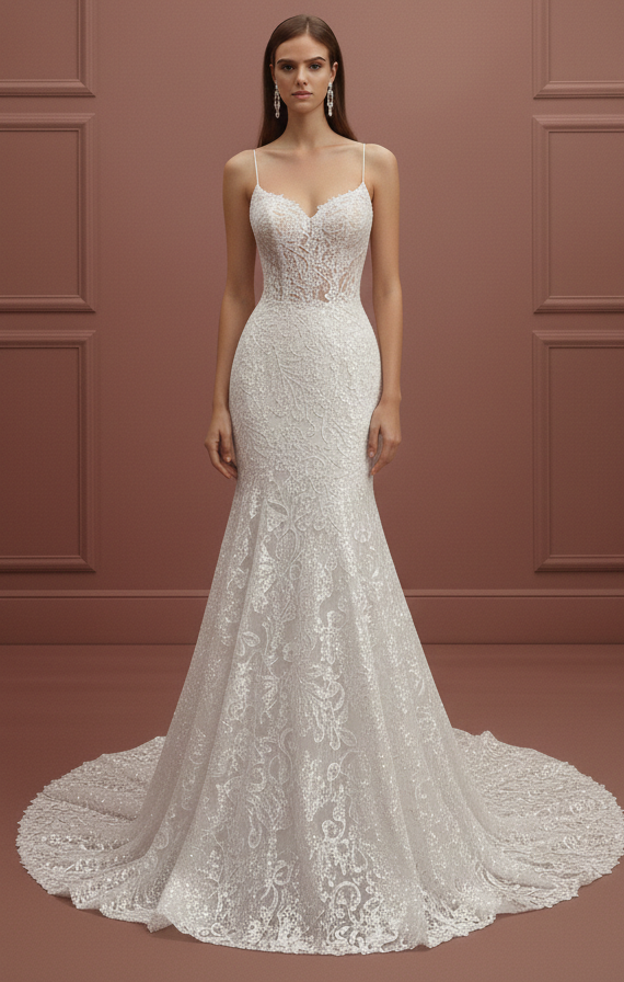 Cathedral Veil Wedding Dress Matching Long Lace Set Bridal