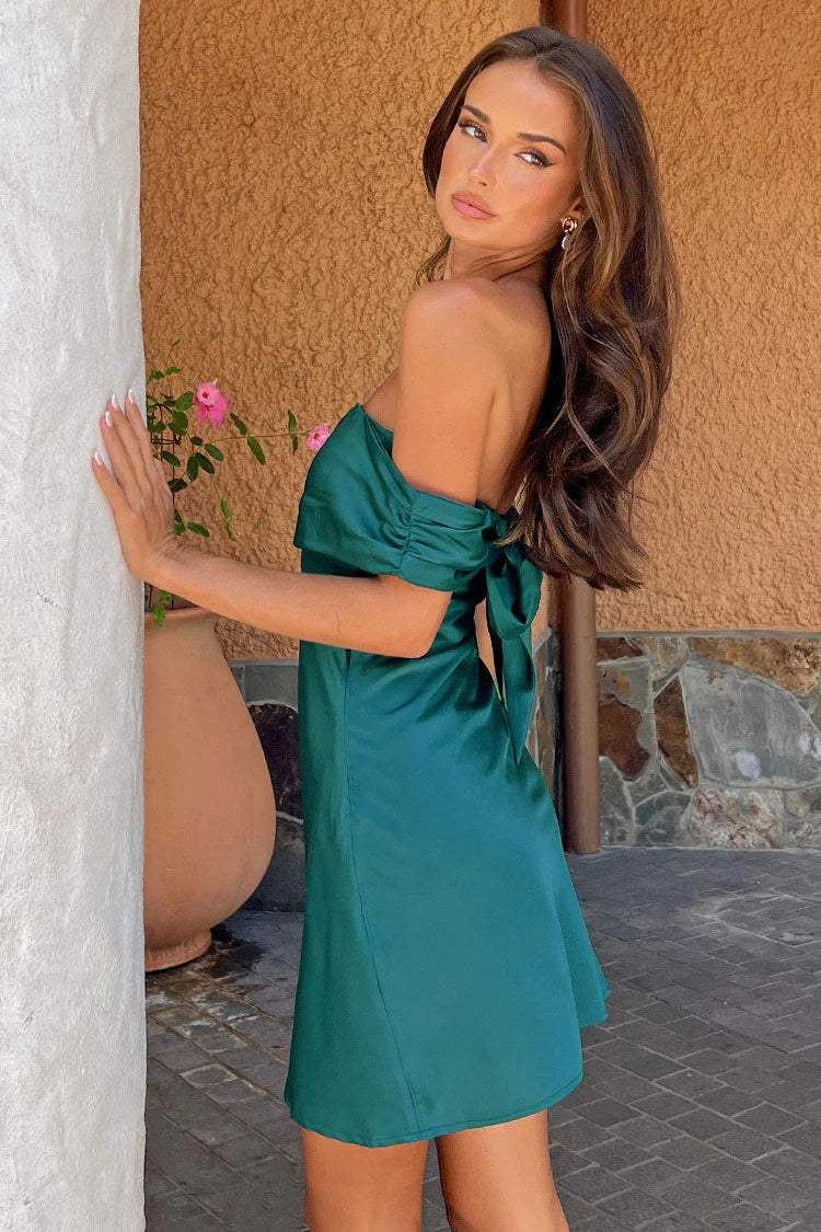 Cute A Line Off the Shoulder Yellow Satin Short Homecoming Dress