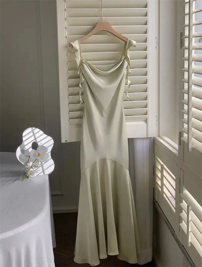 Modest Mermaid Sleeveless Mint Green Long Prom Dress