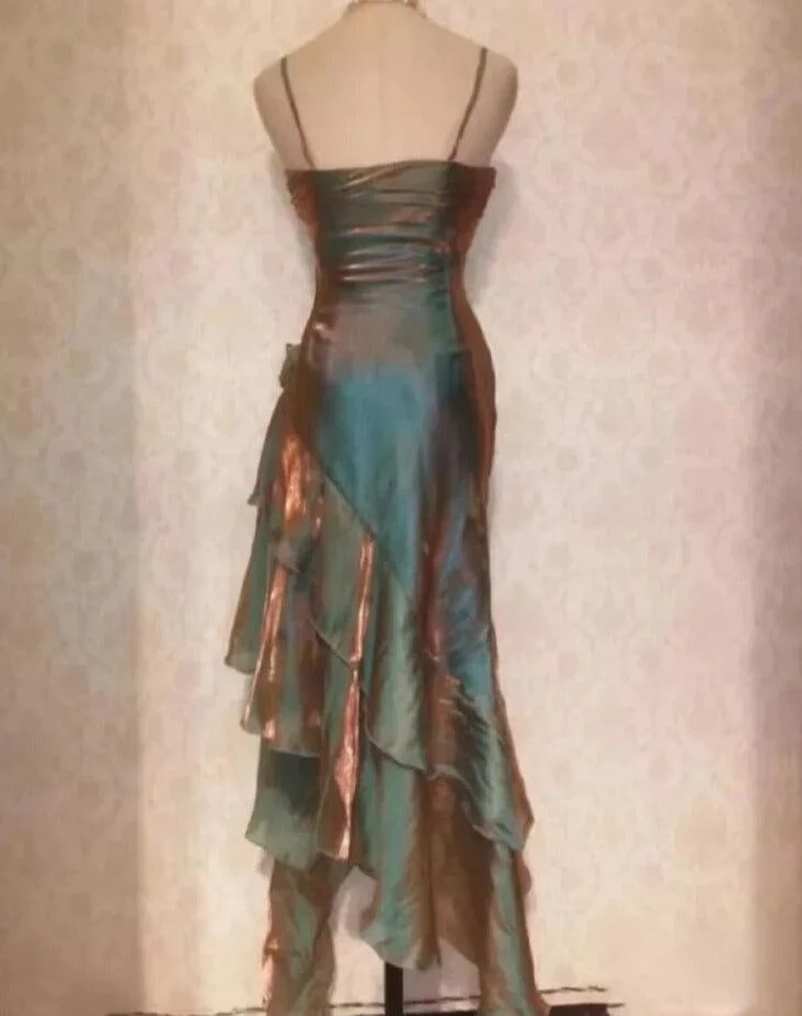 Sexy High Low Olive Green Prom Dress Evening Dress