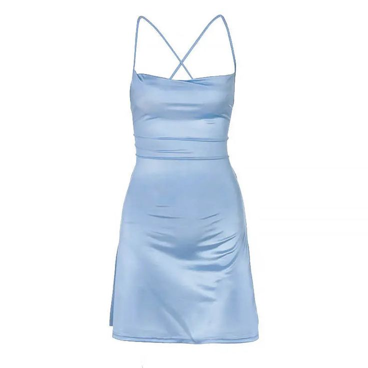 Sexy Backless Light Blue Short Party Evening Dress