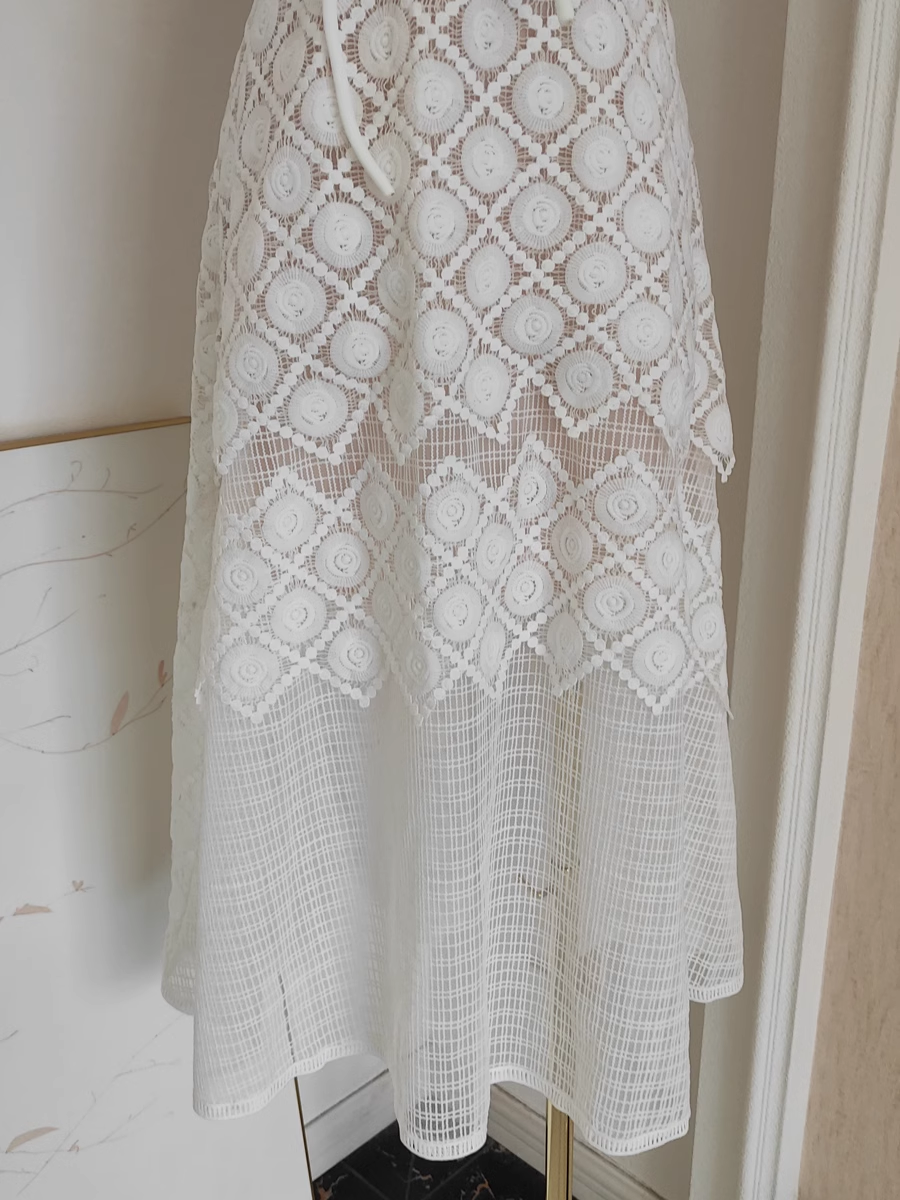 Cute A line Short Sleeves White Lace Party Dress Holiday Birthday Dresses For Women