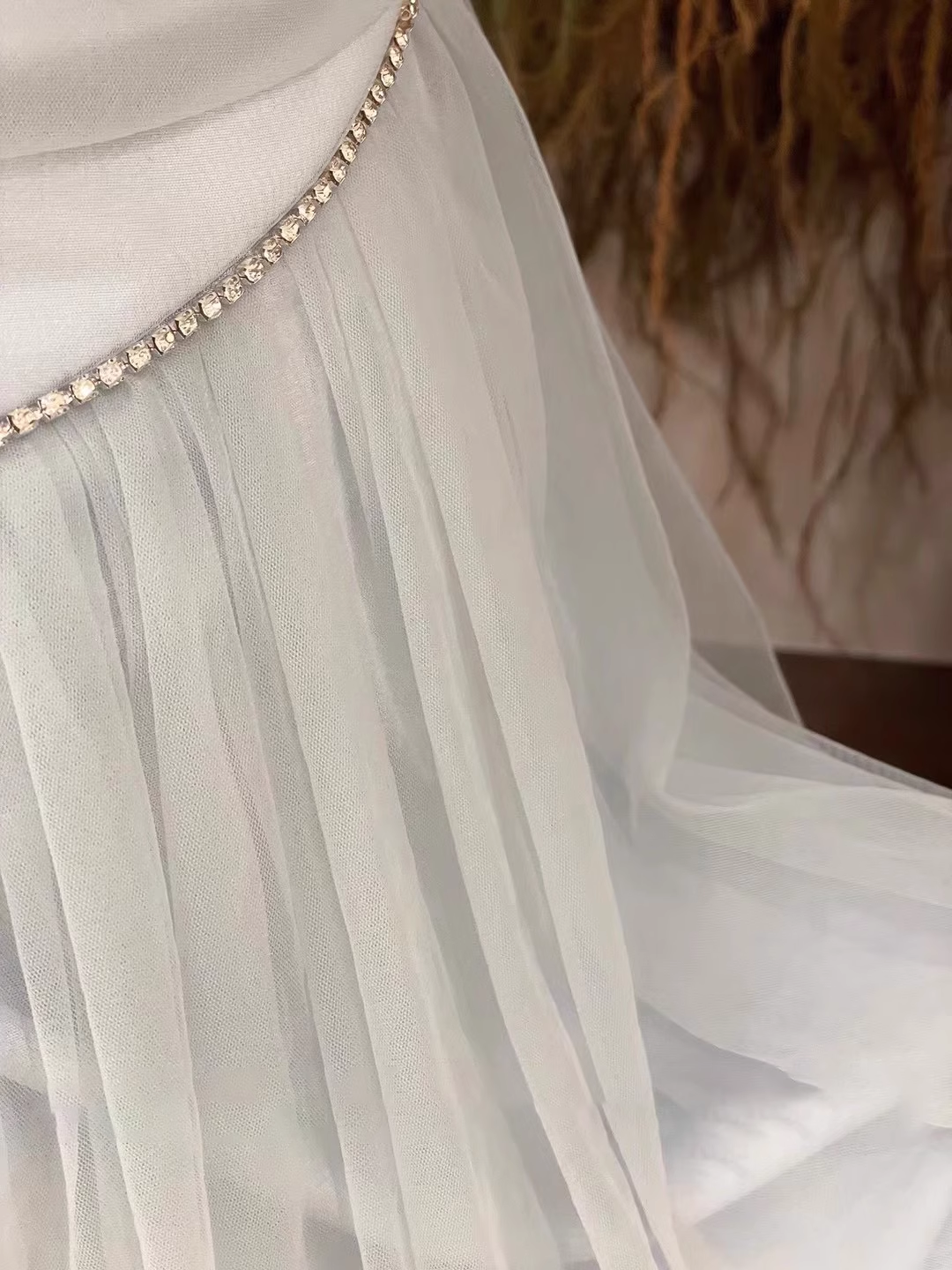 Cute A Line Spaghetti Straps Tulle Light Blue Women's Holiday Dresses