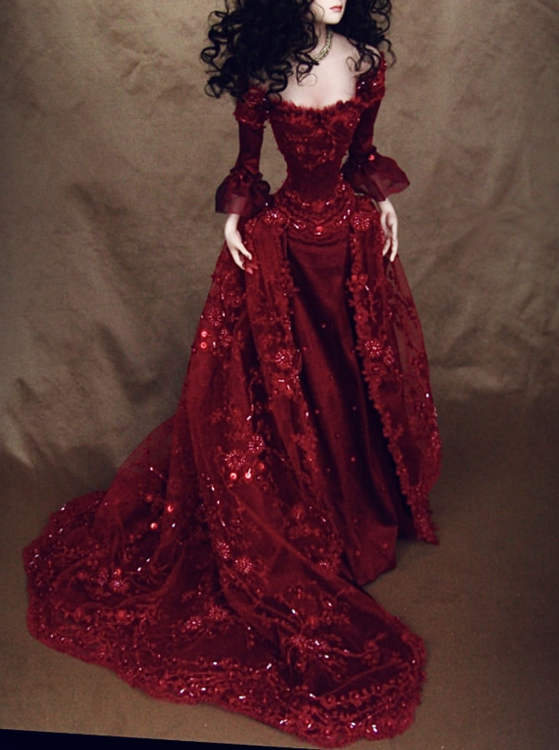 Vintage Red Satin Tulle Sequin Lace Appliques Mermaid Evening Dress Long Prom Dress