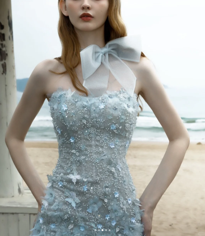 Classy Light Blue Sweetheart Sequin Beaded Sheath Short Party Dress Cocktail Dress Formal Graduation Homecoming Dress