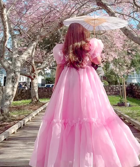 Vintage Pink A-line Prom Dress,Pink Birthday Party Dress