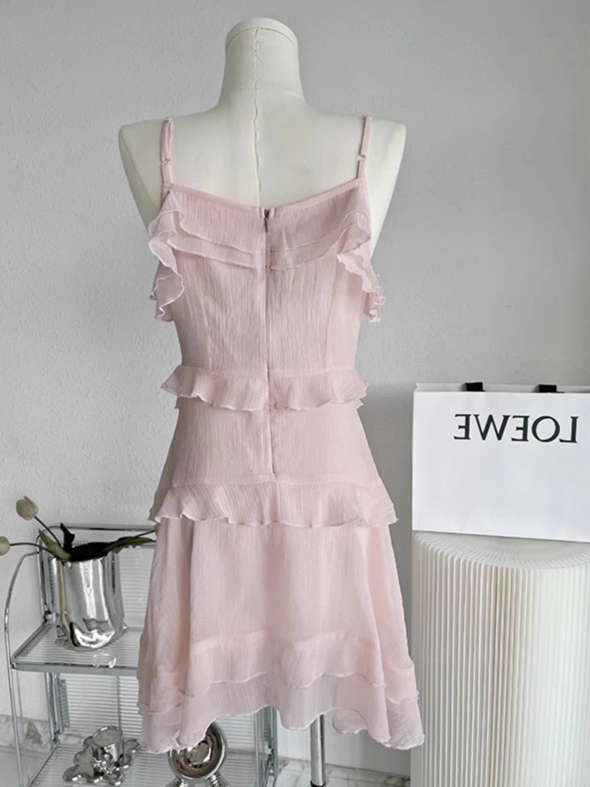 Sweet Pink Irregular Ruffles Short Party Dress Holiday Dress