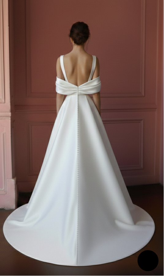 Draped Sleeve Wedding Dress Greek Long Style Chiffon Gown