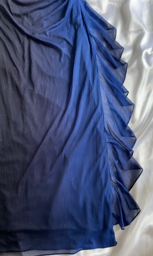 Sexy Ombre Navy Blue Long Prom Dress Party Evening Gown