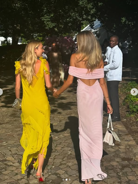 Pink Off The Shoulder Chiffon Slit Party Dress Evening Dress