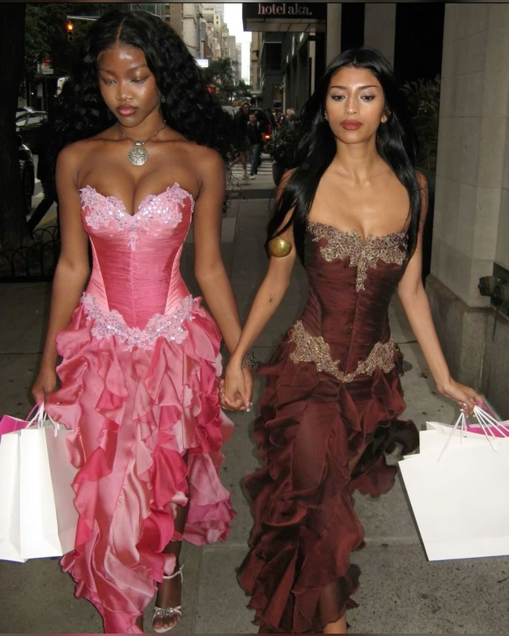 Unique Pink Strapless Appliques Prom Dress,Chiffon Side Slit Ruffles Party Evening Dress