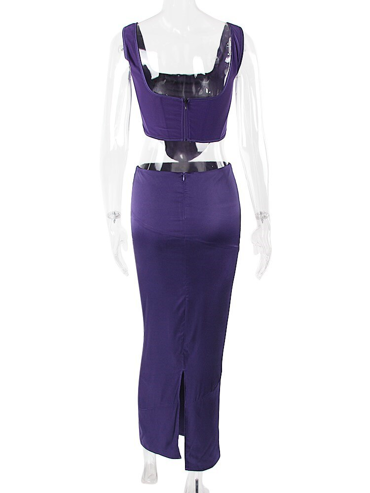 Dark Purple Floor Length Prom Dress Simple Straps Evening Dress