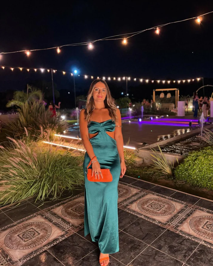 Vintage Green Sheath Side Slit Long Prom Dress Party Evening Dress