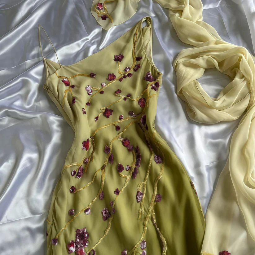 Gorgeous Chiffon Appliques Evening Dress ,One Shoulder Long Prom Dress
