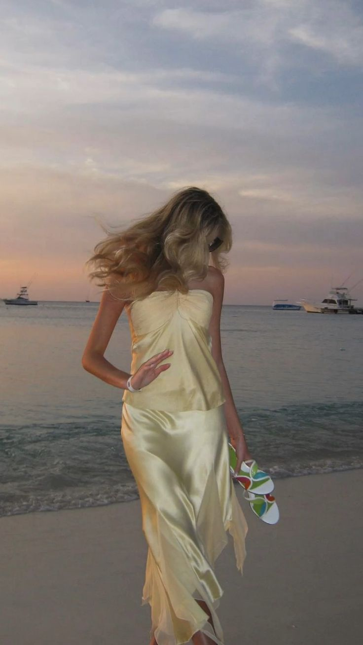 Yellow Mermaid Halter Satin Prom Dress Party Evening Dress
