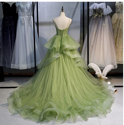 Fluorescent green Strapless Full Length Wedding Dress Prom Dress Evening Dress Formal Occasion Party Dress