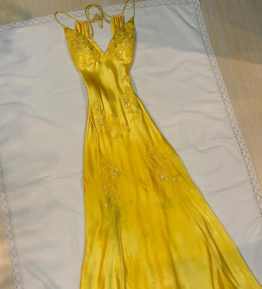 Charming Hot Pink Satin Beaded Prom Dress Evening Gown