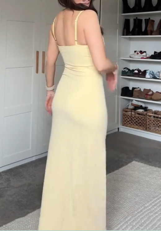 Yellow Fashion Long Prom Dress Evening Party Dresses