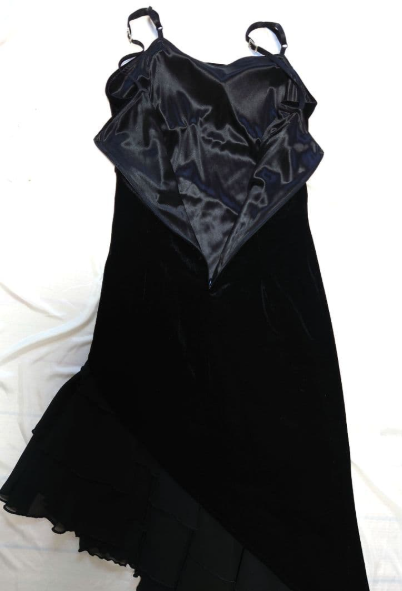 Black Velvet Tiered Cocktail Dress Prom Party Gowns Formal Dresses(Jacket not included)