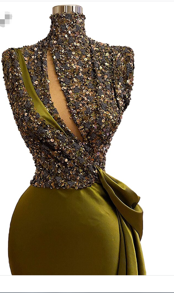 sparkly prom dresses, mermaid prom dresses, arabic prom dresses, green prom dresses, keyhole prom dresses, mermaid evening dresses