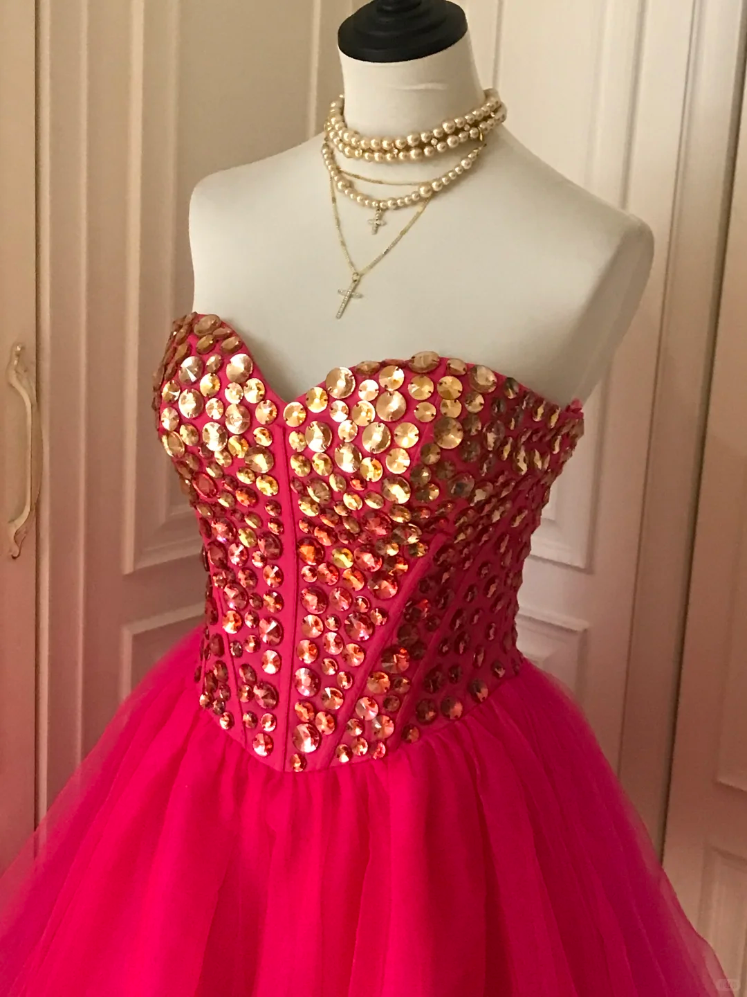Gorgeous Strapless Red Chiffon Beaded A Line Birthday Outfits Homecoming Dress