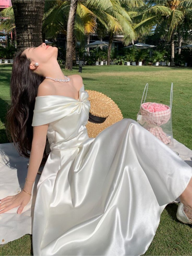 Off The Shoulder A-line Party Dress,Classy Cocktail Dress