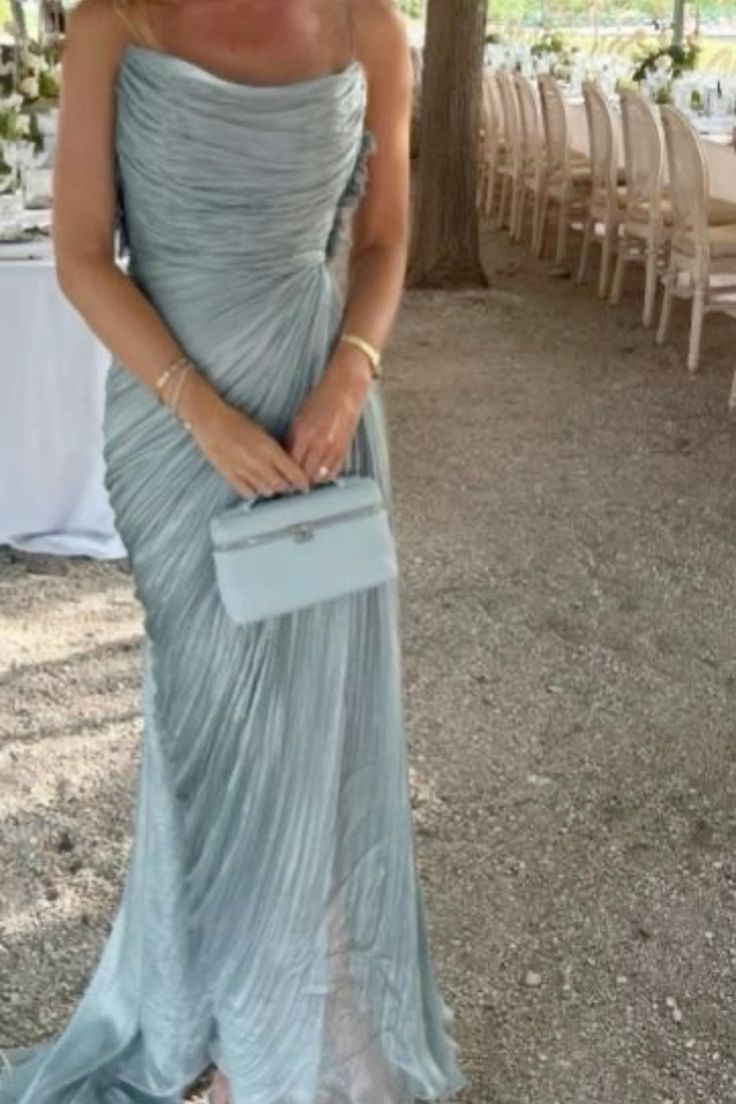 Chic Spaghetti Straps Tulle Ruched Evening Dress,Long Prom Dress