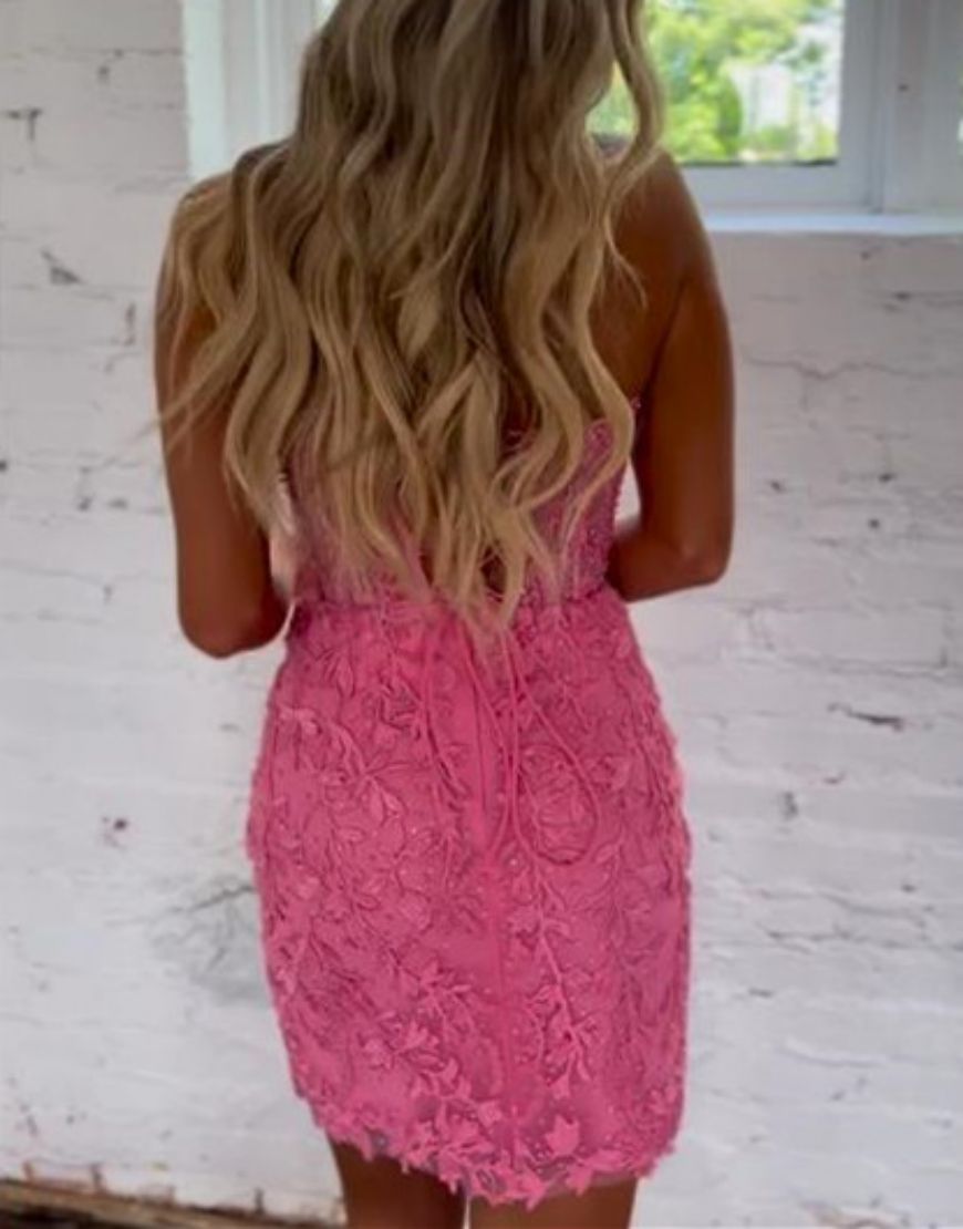 Fuchsia Sweetheart Corset Back Short Homecoming Dress