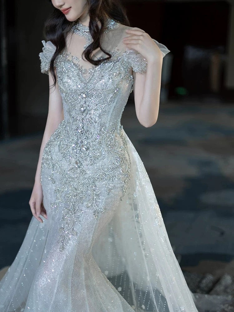 Elegant Mermaid Strapless Long Prom Dress