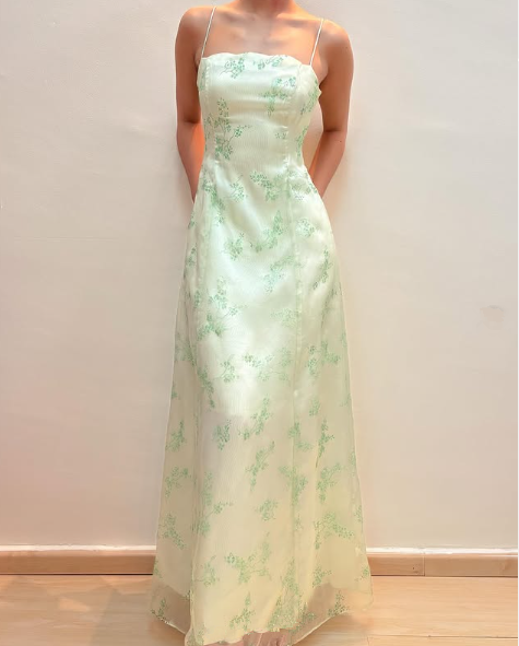 Pretty Light Green Tulle Sequins Party Dress A Line Evening Gown