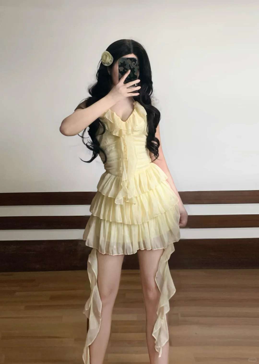 Cute Yellow Halter Chiffon Holiday Dress Mini Party Dress