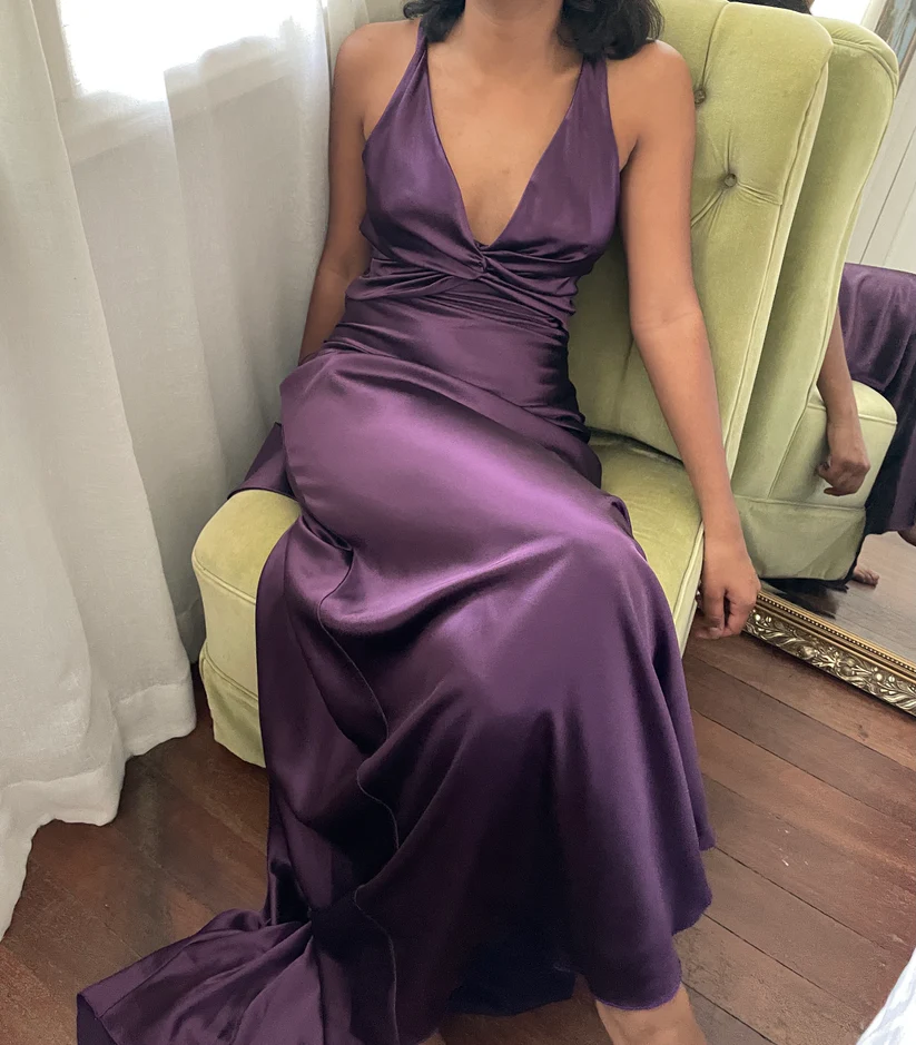 Sexy V-Neck Long Prom Evening Dresses, Simple Party Dresses