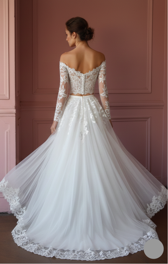 Tulle Skirt Wedding Dress Separate Long Top Options Bridal