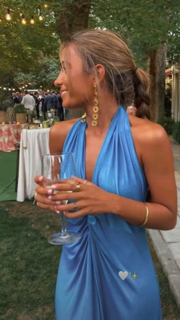 Newest Prom Dresses Halter Neck Prom Dresses Blue Floor Length Prom Dresses