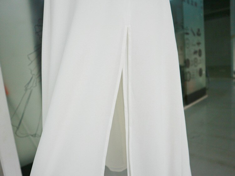 Spaghetti Straps White Hight Split Prom Dress