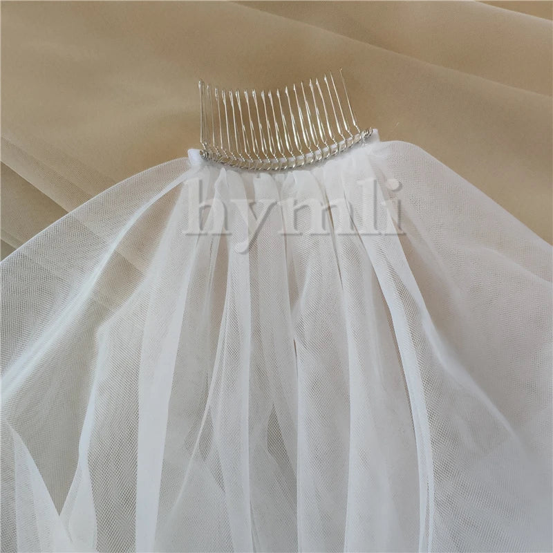 3M Long Lace Applique Wedding Veil 2.8M Wide Cathedral Bridal Veil Wedding Accessories Metal Comb