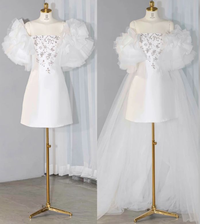 Classy Strapless White A Line Homecoming Dress Mini Party Dress