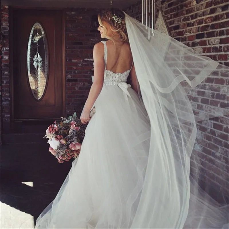 New Bridal Veil, Wedding Veil with comb, Cathedral Ivory Veil Blusher Two Tier Veil with 2 inch Horsehair Trim, 108 inches