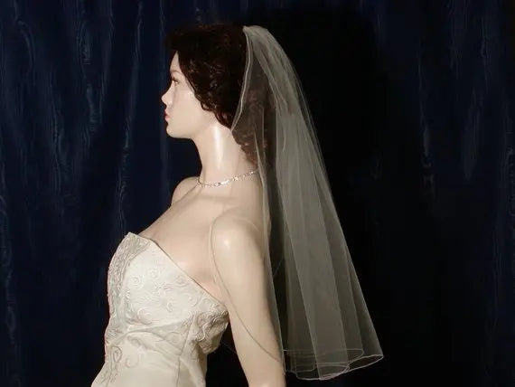 Wedding Bridal Veil Elbow Length Cascading Waterfall Style
