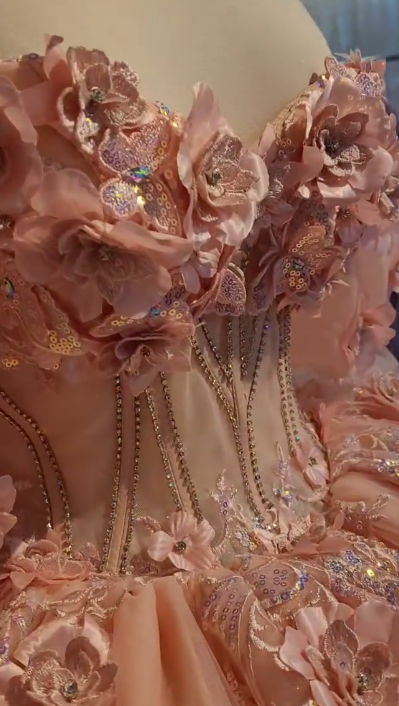 Charming Pink Off The Shoulder Tulle Sequin Appliques Princess Quinceanera Dress Sweet 17 Dress