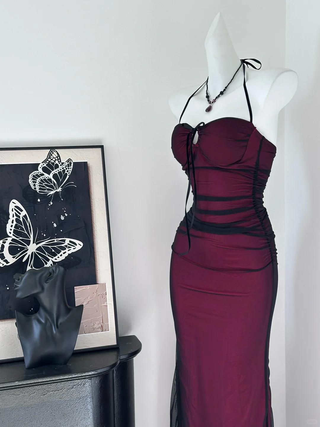 Vintage Halter Sheath Long Party Dress Formal Evening Dress