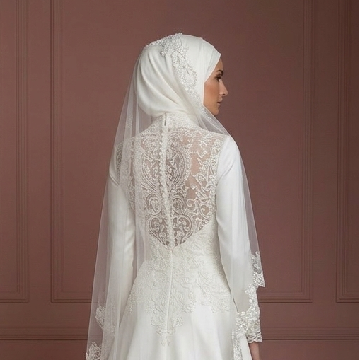 Handmade Hijab Bridal Wedding Dress Modest Luxury Style Muslim