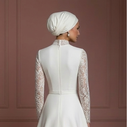 Hijab Bridal Wedding Dress With Built In Support Modest Fit Muslim