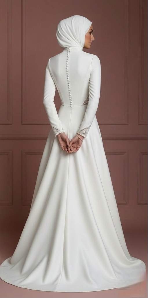 Hijab Wedding Dress Contemporary Modest Bridal Muslim