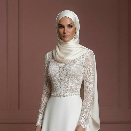 Hijab Wedding Dress With Feminine Modest Style Muslim