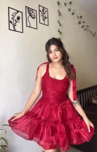 Elegant Red Tulle A Line Short prom Dress Homecoming Dress